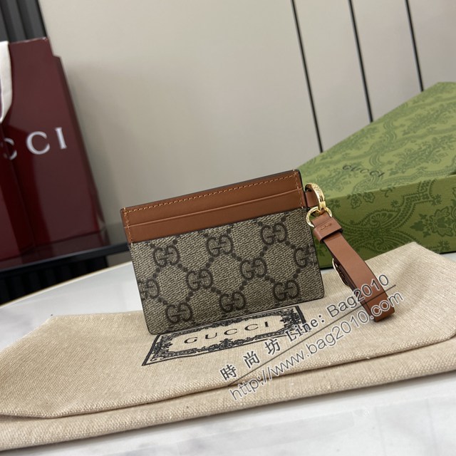 Gucci專櫃古馳最新款Emblem系列飾包帶卡片夾零錢包 jh2416型號：819121
